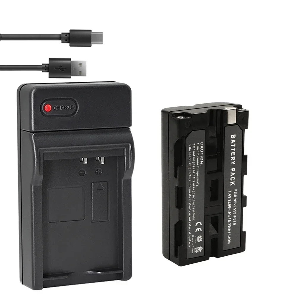 2200mah NP-F550 NP-F330 NP F550 NP F330 Camera Battery + LCD USB Charger for Sony NP-F550 NP-750  Camera Lights