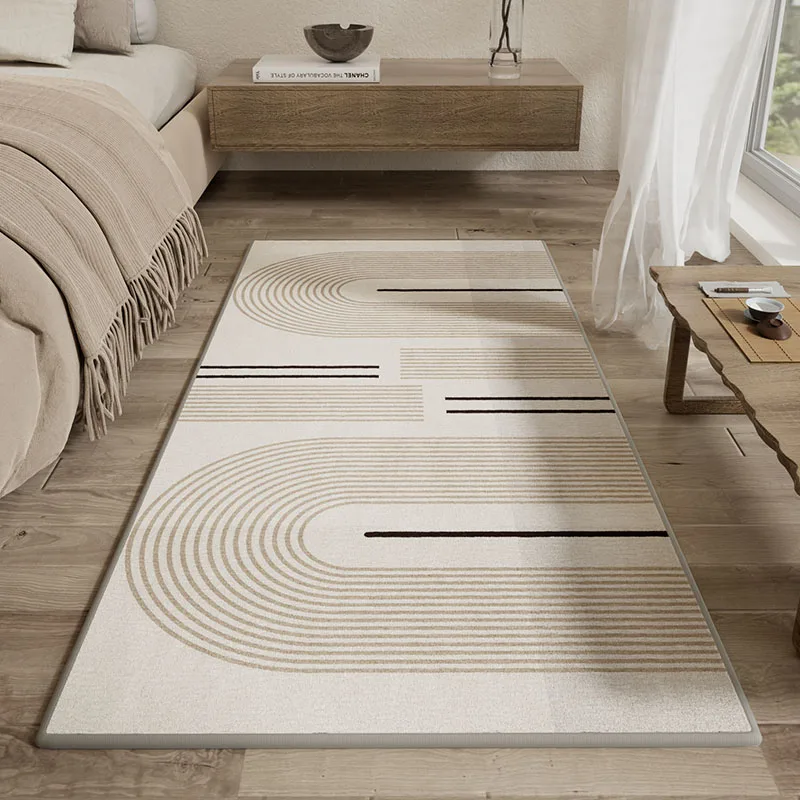 Japanese Style Bedroom Decor Bedside Rugs Thick Living Room Decoration Striped Rug Home  Anti-slip Mat Modern Study Plush Carpet
