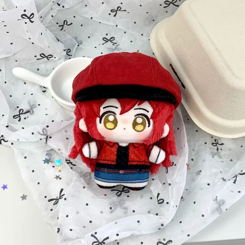 Cells At Work Red Blood Cell 10cm Cotton Doll Plush Keychain Anime Character Stuffed Pendant Toy Game Merch Gift for Anime Fans