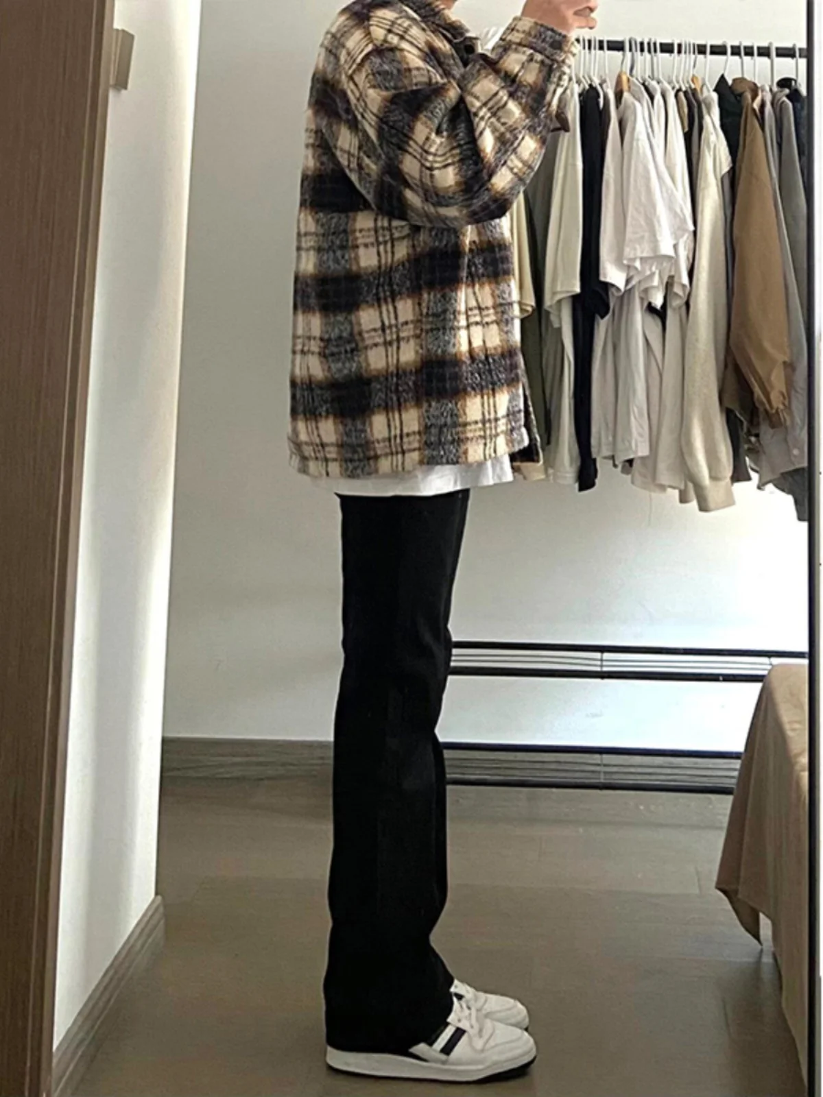 

Мужские эластичные джинсы Bla Cleanfit с высокой талией, прямые, длинные брюки, молодежные, из полиэфирного волокна, с функцией сохранения тепла