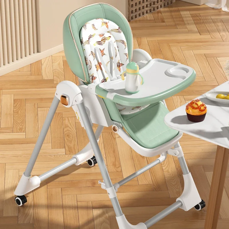 

Adjustable Folding Baby High Chair Booster Seat for Dining Table with Detachable Tray and Safety Belt