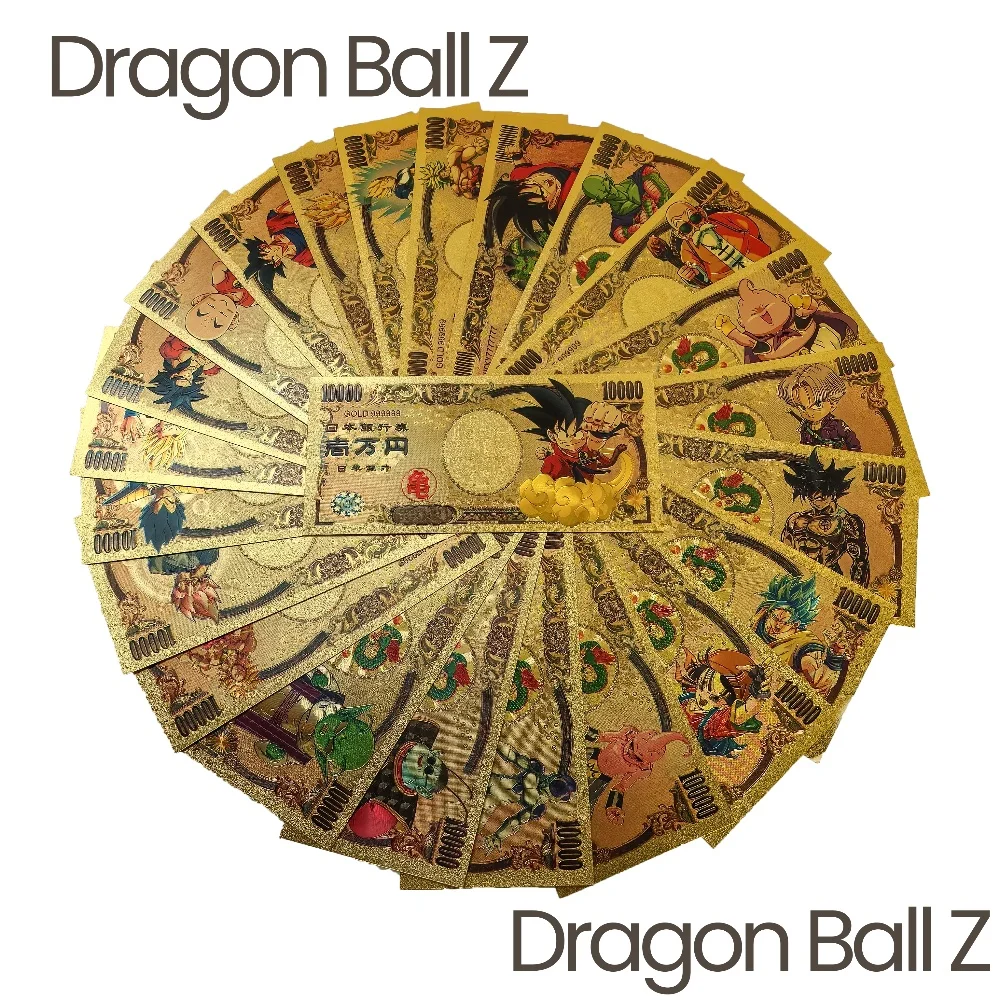 

Золотая банкнота Япония Аниме Dragon Ball Блестящая Золотая карта Сон Гоку Памятная банкнота Коллекции Сувенир Детские подарки