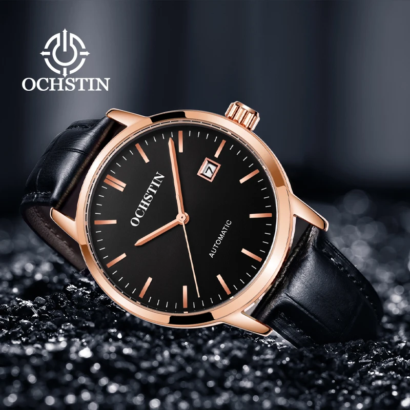 OCHSTIN Man Luxury Business Automatic Mechanical Watch Master Series Men's Skin-friendly Leather Bracelet Waterproof Watches