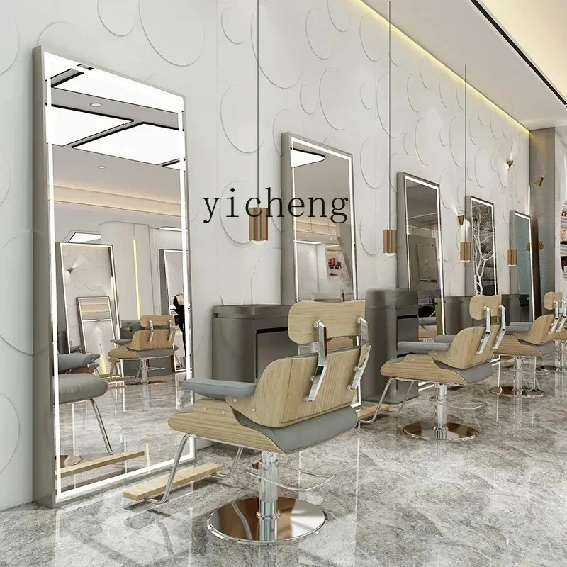 Yd barber shop mirror table hair salon special simple hair salon double-sided mirror single-sided floor-to-ceiling wall