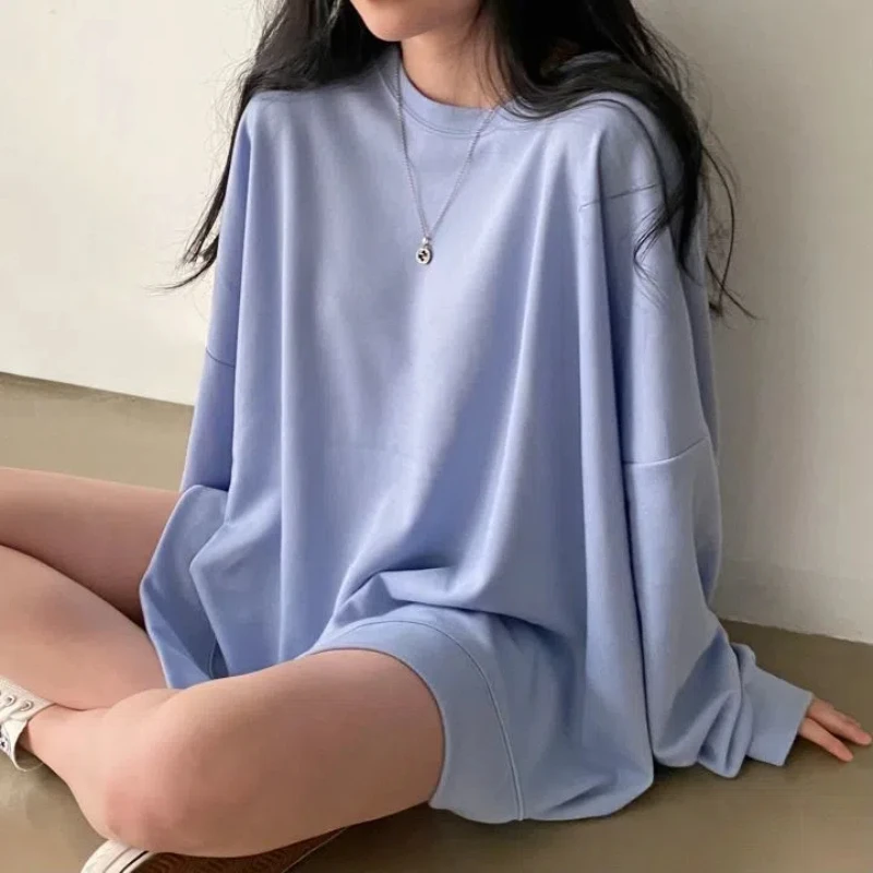 Trend Long Sleeve Simplicity Street Casual T Shirts Spring Autumn New Thin Solid All-match Tops Fashion Korean Women Clothing