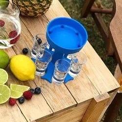 6 Shot Glass Wine Whisky Beer Dispenser Holder Liquor Dispenser Drinking Games Tools for Christmas Home Party Bar Shot Glass