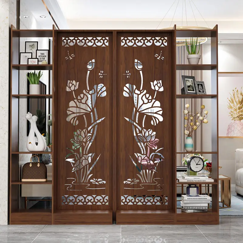 LH Chinese screen partition porch rack decorative cabinet simple modern movable seat screen