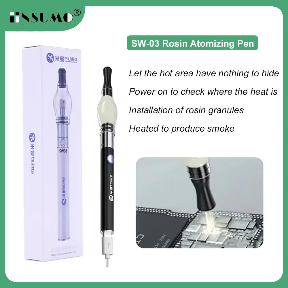 Mijing SW-03 Rosin Atomizing Pen For Macbook Motherboard Repair Short Circuit Detection Atomizer Tool Without Soldering Iron