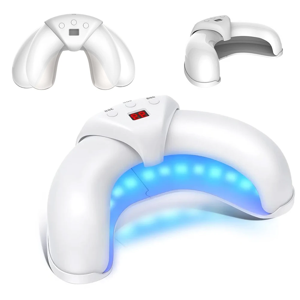 

LED Nail Lamp Foldable Nail Fast Dryer for Gel Polish with Display Screen Protecting The Back of The Hand for Home and Salon