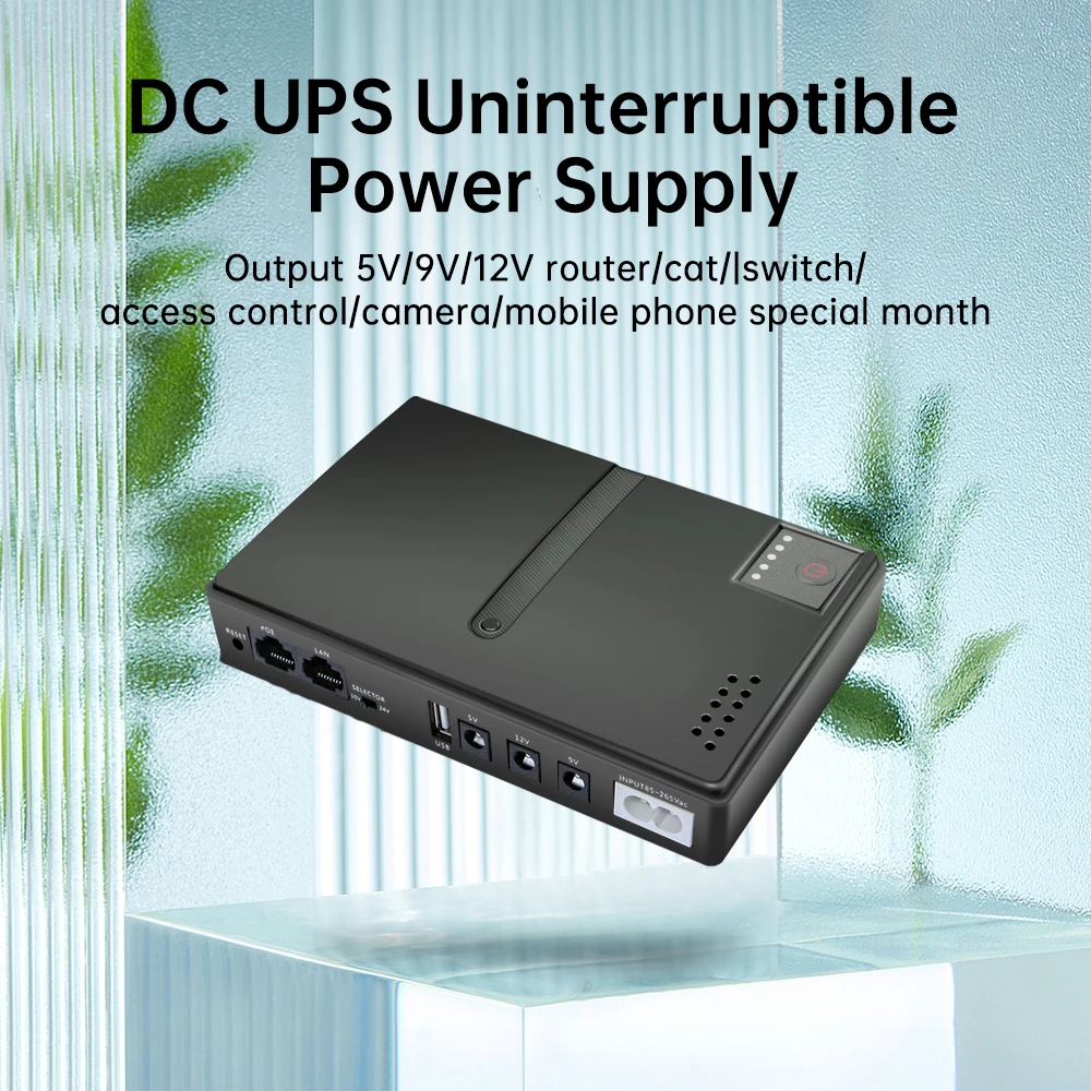 DC18W /36W DC1018L 1A/2A 5V/9V/12V Capacity Mini Portable UPS Backup Power Adapter AC85-265V for WiFi Router