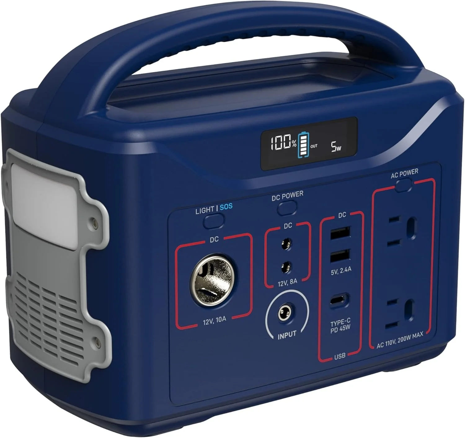 

T320 Portable Power Station, 300Wh Battery, 110V/200W (Surge 400W) 2 Pure Sine Wave AC outputs, USB type C PD 45W