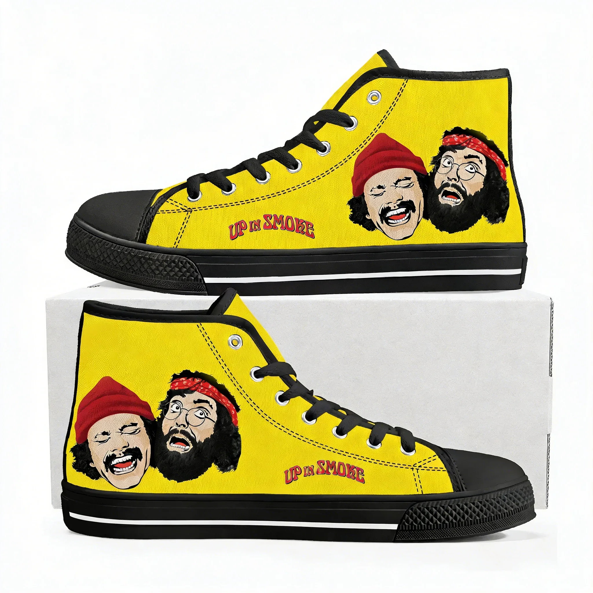 

Кеды Up in Smoke High Top унисекс для мужчин, женщин и подростков, высококачественные модные трендовые кеды из канваса, повседневная обувь для пар, с возможностью индивидуального дизайна