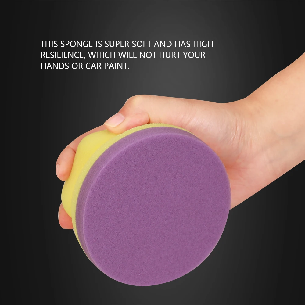 (Single Sale) SPTA Hand Hold Waxing Sponge High Density Polyester Sponge Auto Tire Waxing Applicator Leather Polishing Waxing