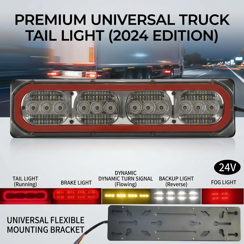

2 шт. 12-24В светодиодные задние фонари для грузовиков и прицепов, с динамическим указателем поворота, водонепроницаемые, универсальные задние фонари с функцией стоп-сигнала и заднего хода