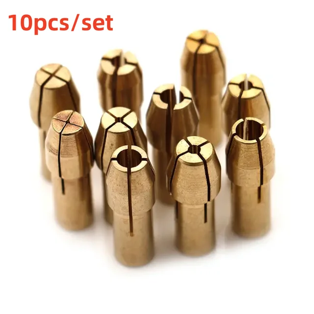 10 sztuk/zestaw Mini uchwyty wiertarskie Adapter 0.5mm-3.2mm Mini uchwyty wiertarskie Adapter uchwytu mikro tuleja zaciskowa mosiądz do elektronarzędzi obrotowych