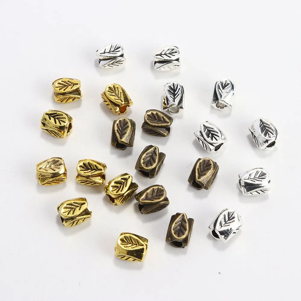 100pcs Mixed Tibetan Silver Gold Color Flower Leaf Metal Loose Spacer Bead For Jewelry Making Diy Bracelet Accessories Wholesale