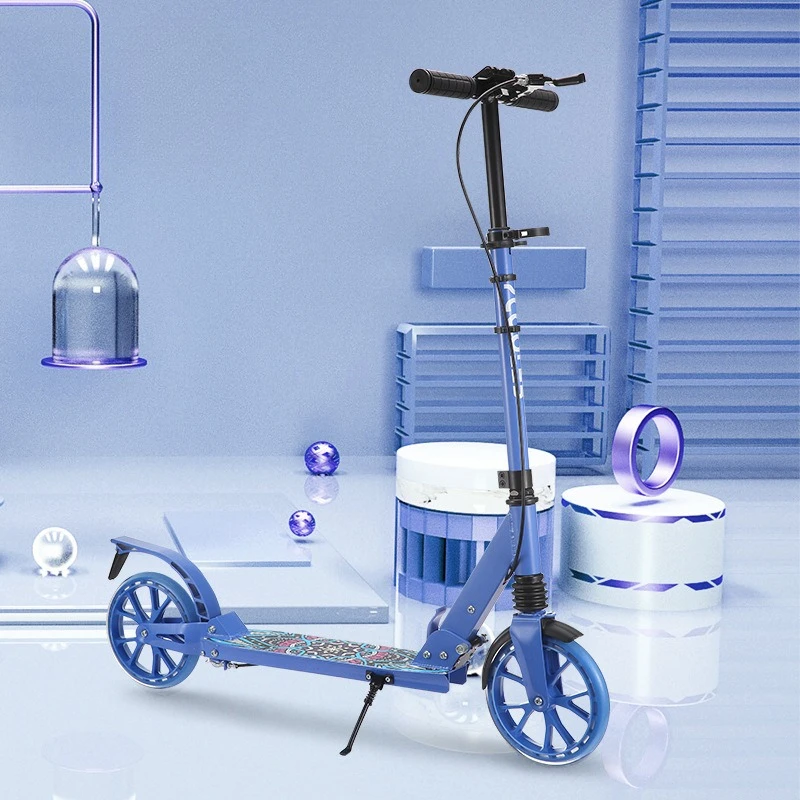 

Foldable Adult Scooter 2-Wheel Commuter Kick Scooter Adjustable Height PU Wheels Quiet Ride Safe Folding for Students Adults