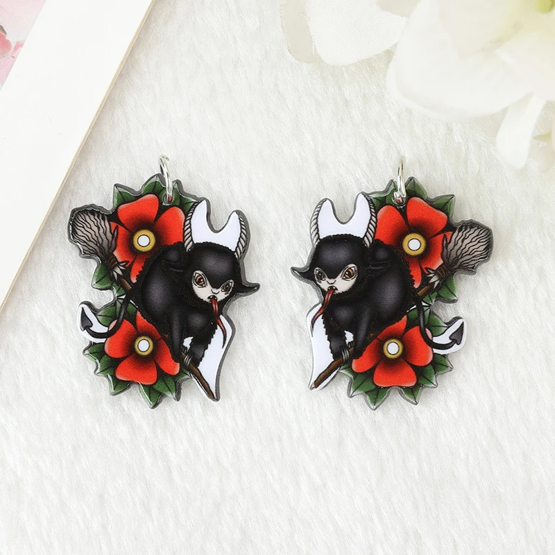 8Pcs Halloween Charms Creative Acrylic  OUIJA Sheep Pendant For Keychain Necklace Jewelry Diy Making