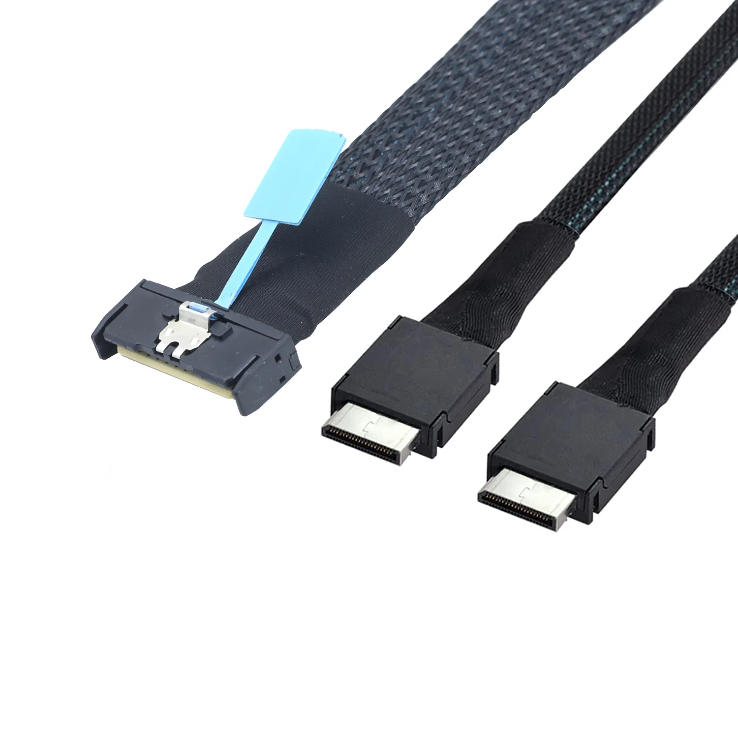 PCIE Ultraport SAS MCIO SFF-8654 8I 5.0 74P to 2X Dual Oculink SAS SFF-8611 4I Server Data Transfer Cable