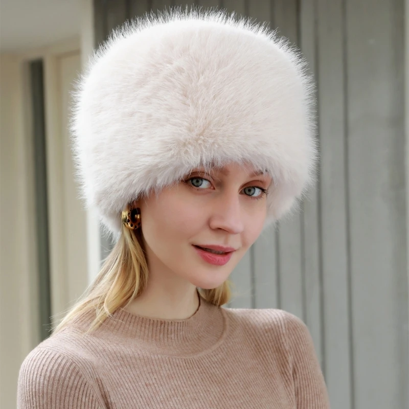 Furs Bucket Hat Winter Warm Hat Fashionable Furry Hat Thermals Insulated Hat for Outdoor Activity