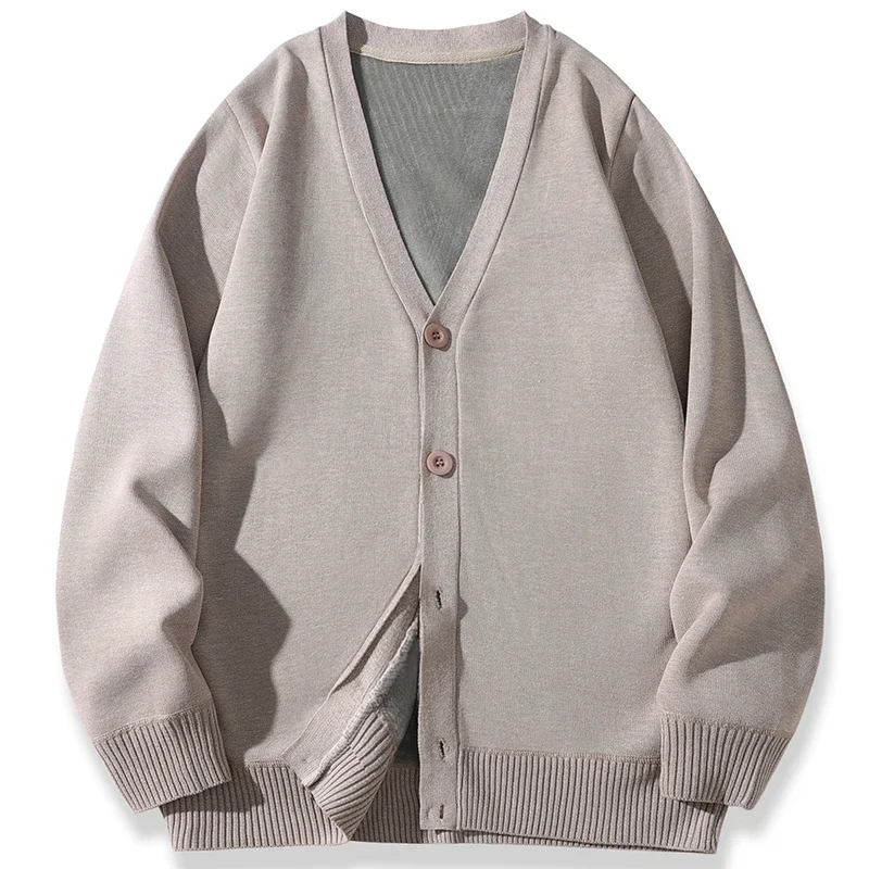 

Новинка 2025 года, мужской повседневный бархатный свитер с длинными рукавами, кардиган, вязаная куртка, топ, осенне-зимняя модная универсальная куртка