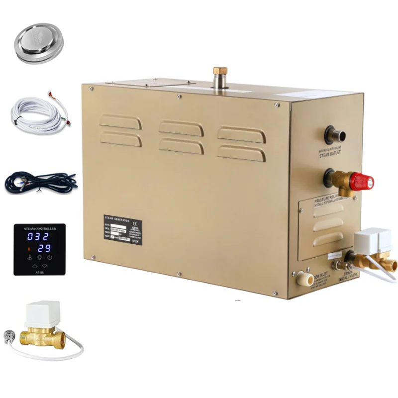 Tlf 6kw comercial auto-drenagem gerador de vapor sistema de chuveiro casa banho de vapor spa gerador 30 min a 12 horas