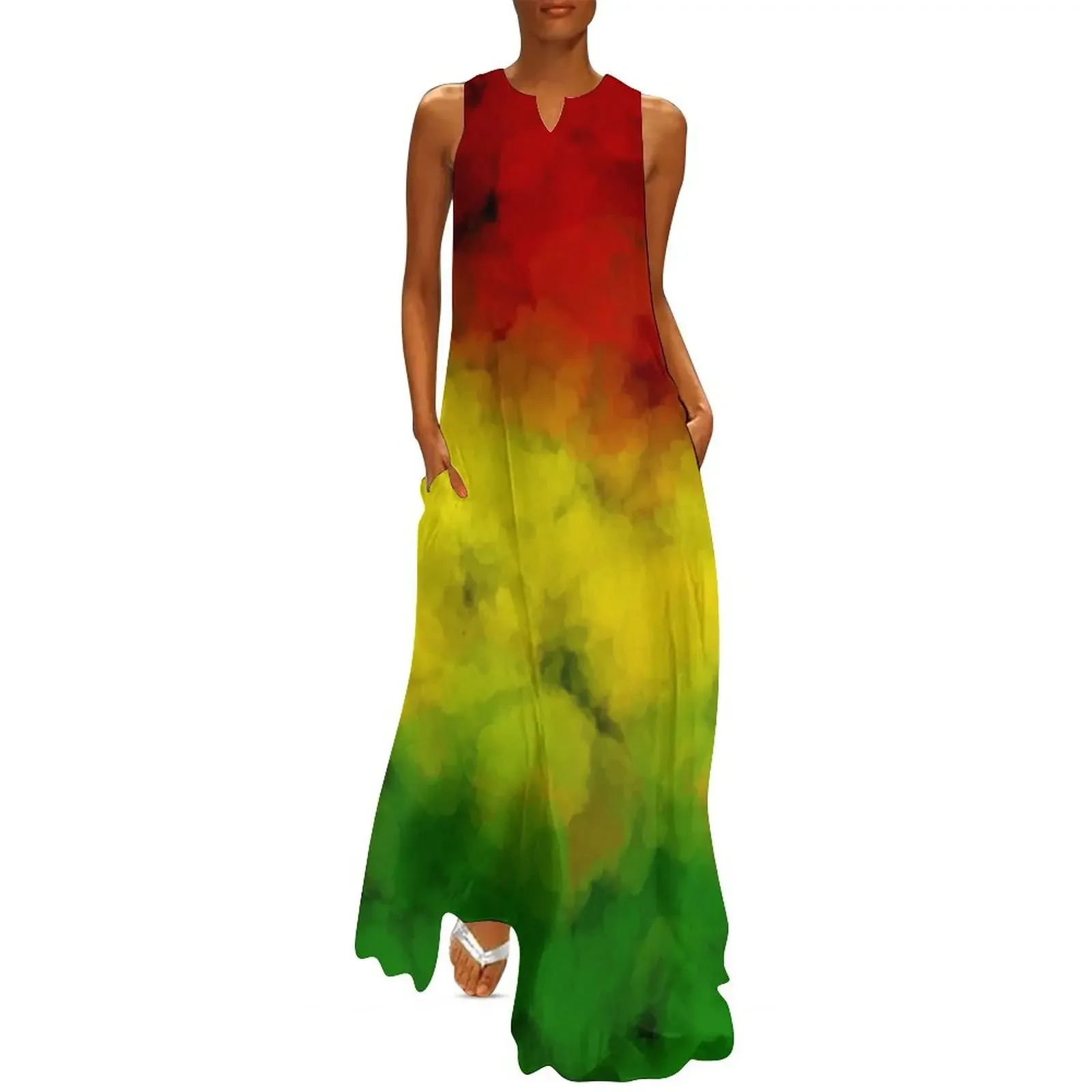 

Rasta Watercolor Long Dress Women's skirt Elegant gown Dress