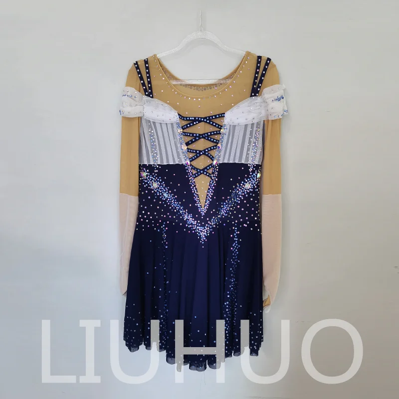 LIUHUO Ice Figure Skating Dress Girls Women Teens Stretchy Spandex Competition Wholesale