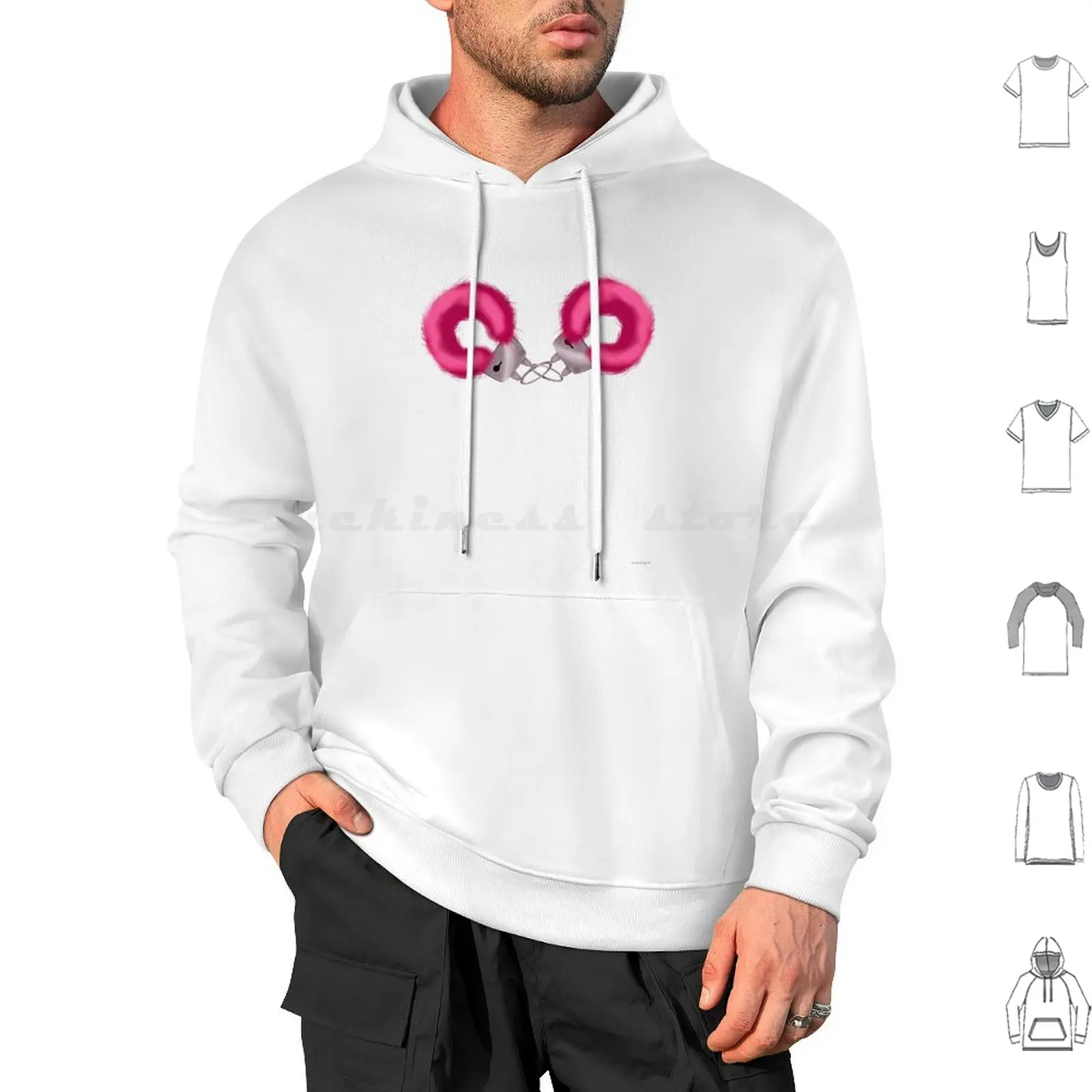 Pink Handcuffs Hoodies Long Sleeve Pink Lover Handcuffs Aesthetic Sex Pride Pride Month Love Spell