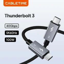 USB C to USB C Cable PD 100W Thunderbolt 3 40Gbps Type C to C USB3.1 Fast PD Cable for Macbook Pro Quick Charge C024