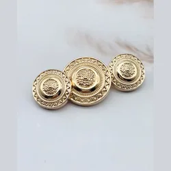 Round Pattern Metal Buttons 10PCS Of Vintage Suit Jacket Knitted Sweater Simple Decorative Buckle