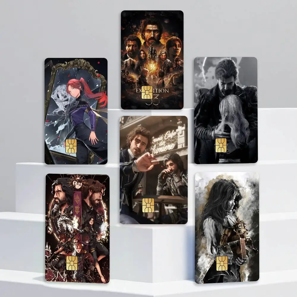Clair Obscur Game Gustave Expedition 33 Card Stickers for Bank Access Protective Waterproof Film Cover Sticker Gift