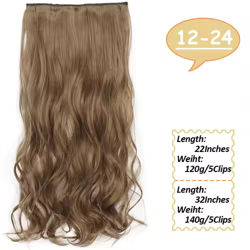 NICESY Synthetic Long Wavy 5 Clips Hair Extensions 22Inch/32Inch Clip On Hair Extensions High Tempreture Fake For Women - Image 15