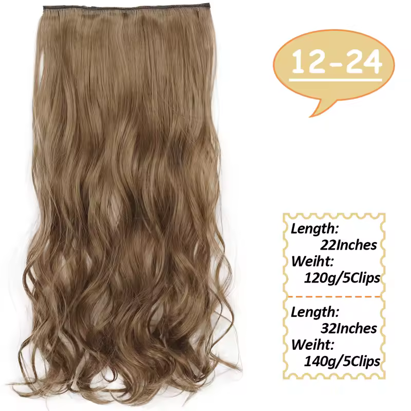 NICESY Synthetic Long Wavy 5 Clips Hair Extensions 22Inch/32Inch Clip On Hair Extensions High Tempreture Fake For Women - Image 15