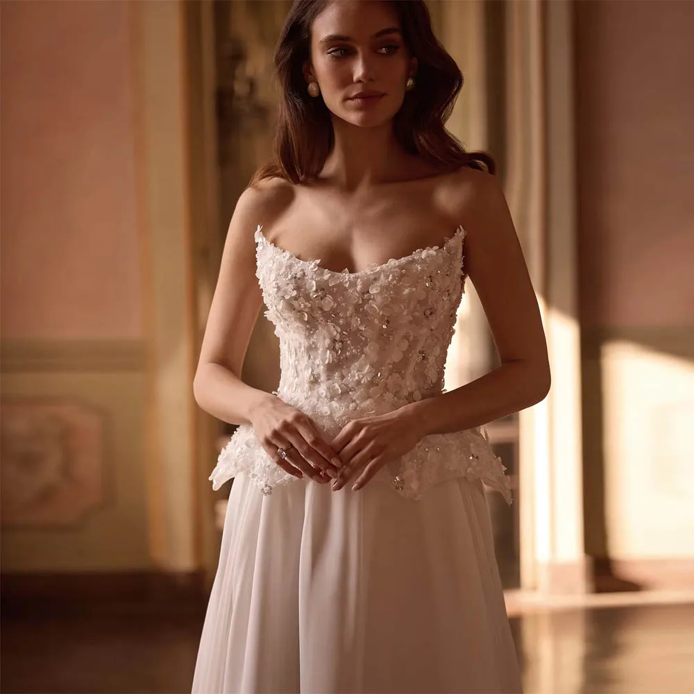 ชุดแต่งงานผู้หญิงแบบวินเทจ สายเดี่ยว ไม่มีแขน ทรงเอ ชุดเจ้าสาวเซ็กซี่ ชุดราตรีงานเลี้ยง ชุดแต่งงานปี 2024