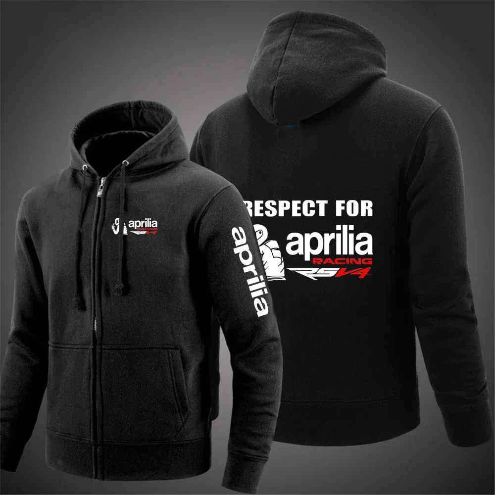 

Respect For aprilia Racing RSV4 men Fashionable Personality Zipper Sweatshirt Male Solid Color Tracksuit Hip Hop Autumn Hoodies