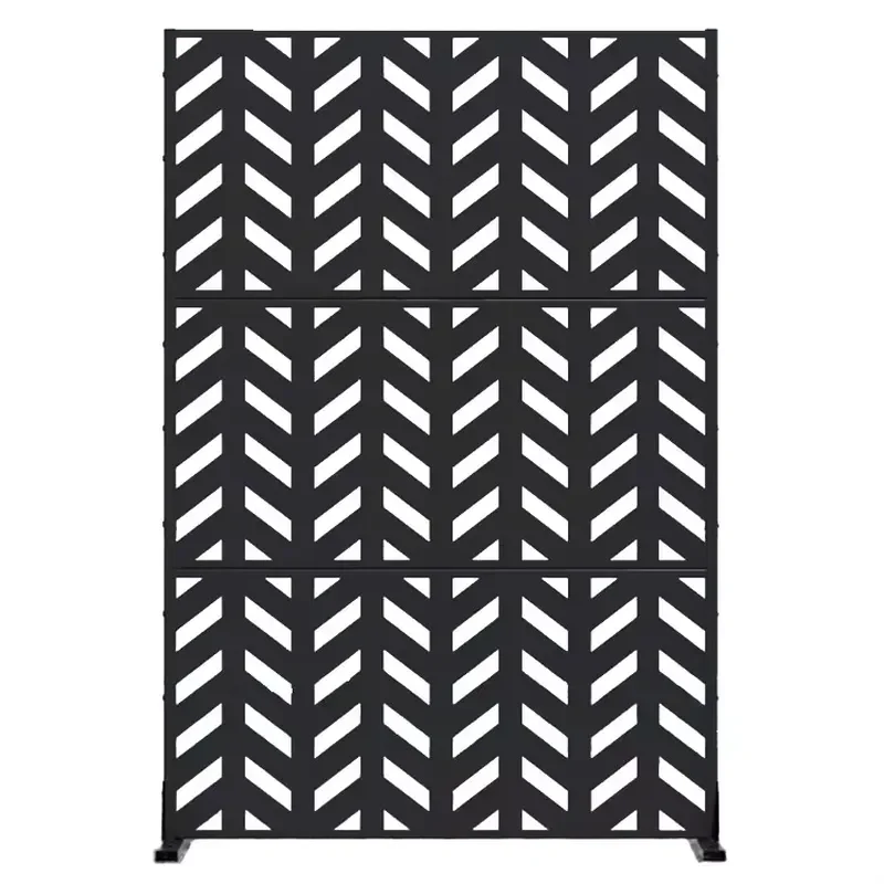 Arrow Pattern Outdoor Metal Privacy Screen Garden Fence Art Deco Style Steel and Aluminium Wall Panel Living Room Divider