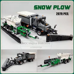 Moc Build Block Granite Snow Plow Model Building Blocks Set DIY Assemble Technology Bricks Vehicle Car Toys Children Gift