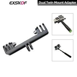 For GoPro Double Head Mount Fill Light Tripod Connector For GoPro Hero 13 12 11 10 9 8 DJI Action 4 3 Insta360 X4 X3 AKASO SJCAM