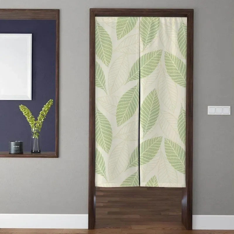 VIKAMA Ins Minimalist Plant Door Curtain Bedroom Kitchen Dining Room Bathroom Partition Curtain Home Decoration