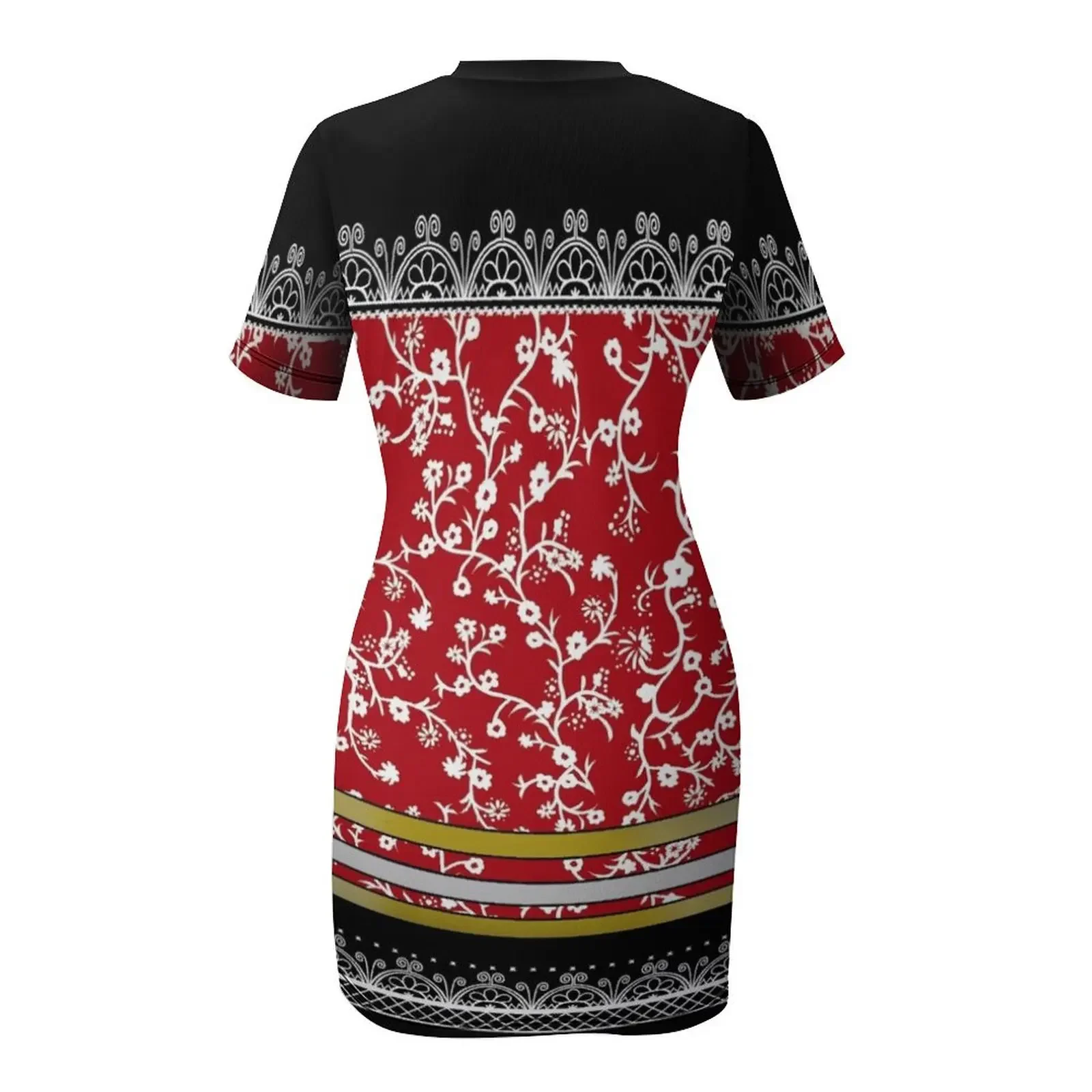 Abito da sera a maniche corte Red Skydomes, abito da sera per donna, abito da ballo per donna