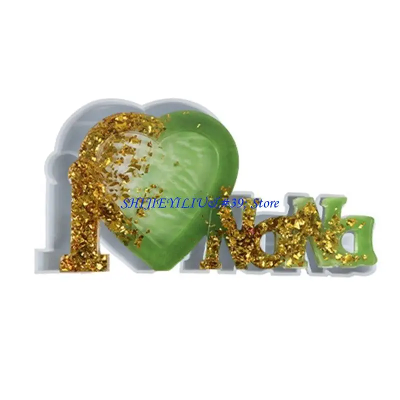 E21F DIY Love Family Photo Frame Silicone Mould Resin Ornament Casting Molds Handmade Desktop Decoration Crafts Making Tools