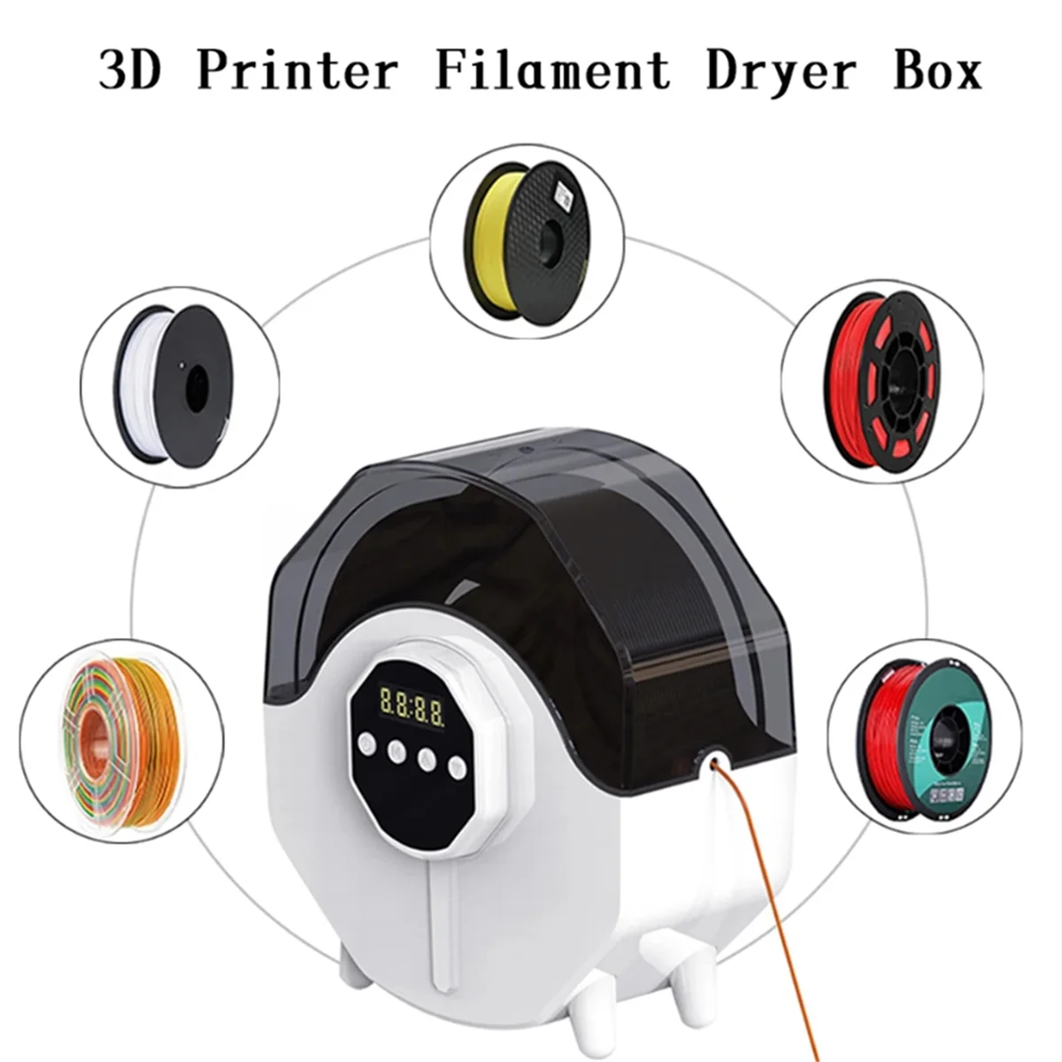 3D Printer Filament Drying Box Upgrade PLA ABS 360° Surround Heated Drying Filament Bracket for 3D Printer EU-Plug