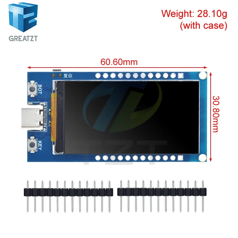 GREATZT ESP32-S3 Development Board 1.9 Inch IPS LCD Display ST7789 Drive 170x320 Resolution WiFi+Bluetooth-5.0 For Arduino