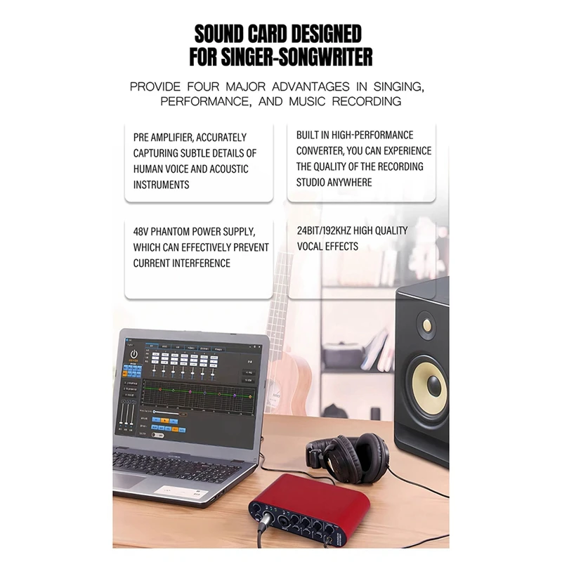 New Small Driverless Mixer Digital Effects External Sound Card Connected To Computer Notebook Portable Tuner