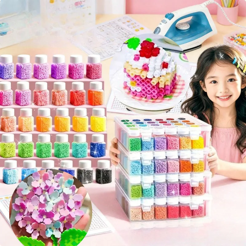 

24 Color Fusion Bean Assembly Material Package 2.6mm Three-dimensional Diy Assembly Tool Set