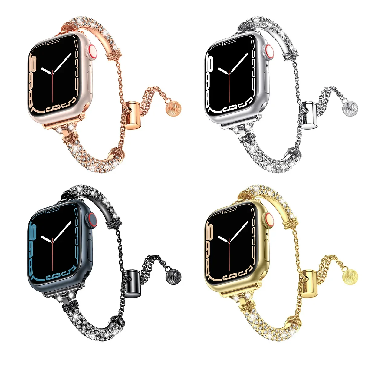 Diamond Metal Strap for Apple Watch Ultra 49mm Band Correa 38/40mm 42mm 44mm Iwatch series 10 9 8 7 6 SE 5 4 41mm 45mm Bracelet