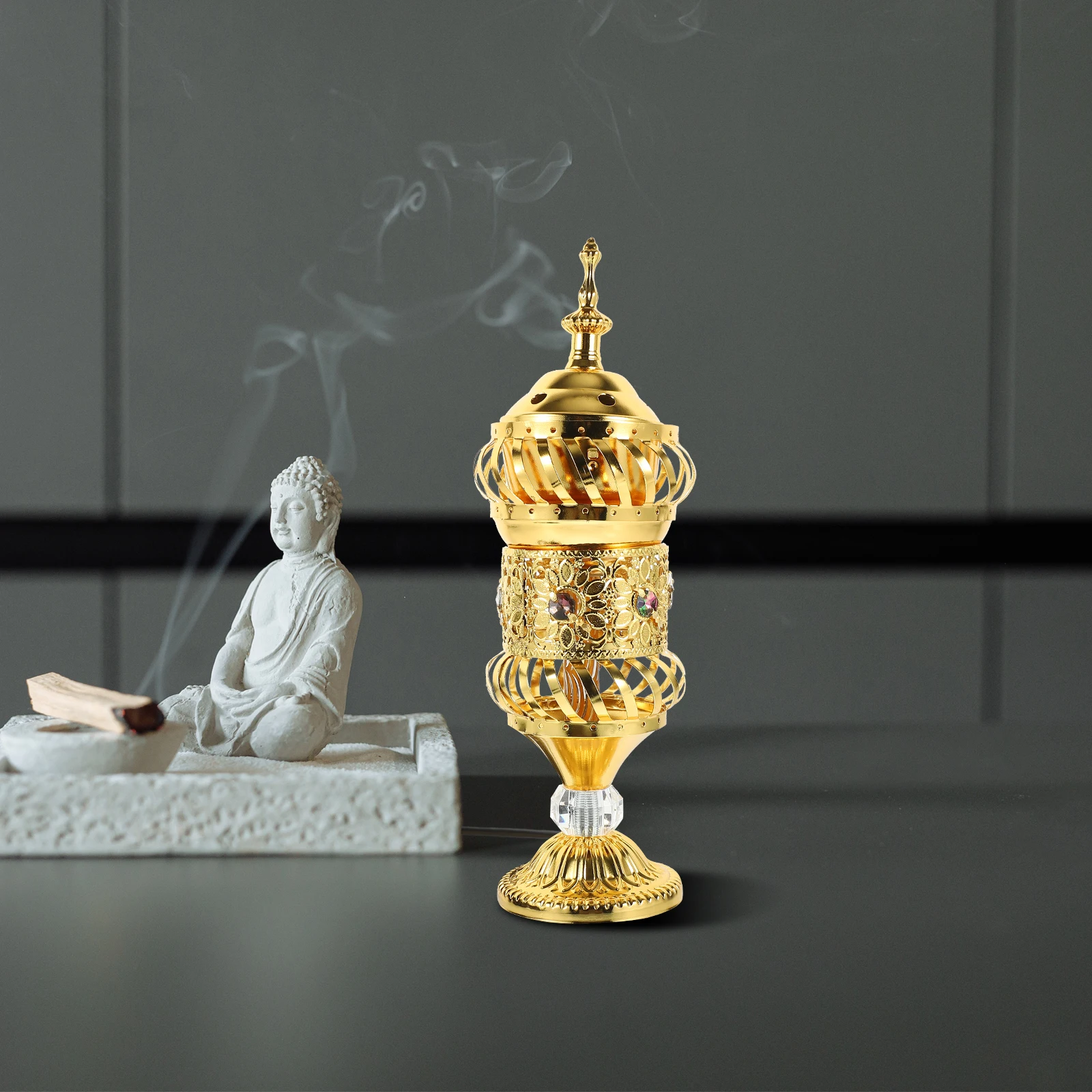 

Electric Metal Censer Incense Burner in Charcoal Holder Decorative Retro nament Household Health Care Bedroom Living