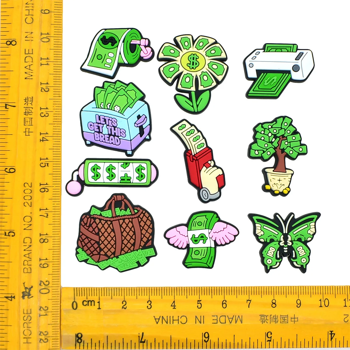 1-11 قطعة علامة الدولار المال ثراء طوال الليل الأحذية المختلطة السحر لتقوم بها بنفسك حذاء للحديقة تسد اكسسوارات صالح رجل امرأة X-mas تزيين #6