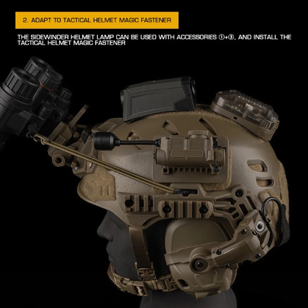 Sidewinder Helmet Lamp Tactical Strobe Light Red/Green/Blue/White/IR Head IFF Light Hunting Fishing Auxiliary LED Flashlight